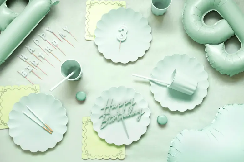 Akryl Kagetopper "Happy Birthday" - Grøn