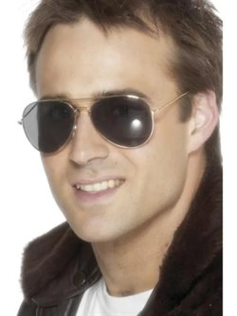 Aviator briller med guldstel