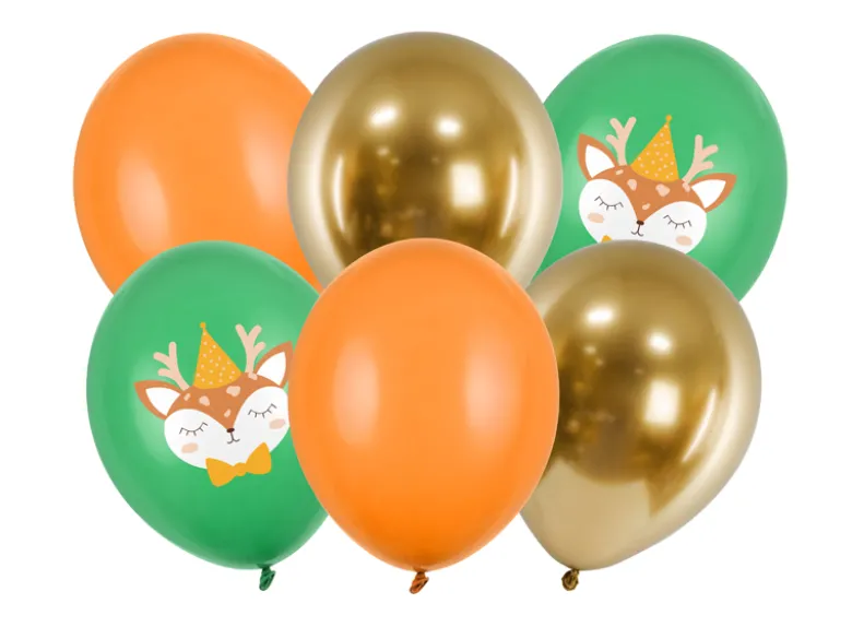 Ballon 30 cm, Dådyr, Mix (6 Stk.)