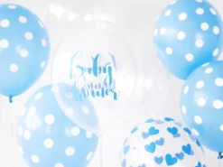 Ballon 30 cm, Dots, Pastel Baby Blå (6 Stk.)