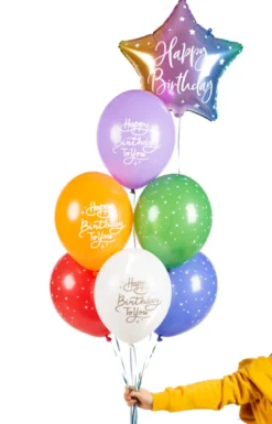 Ballon 30 cm, Happy Birthday To You, Mix (6 Stk.)