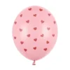 Ballon 30 cm, Hjerter, Pastel Baby Pink (6 Stk.)