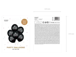 Ballon 30 cm, Pirat, Pastel Sort (6 Stk.)