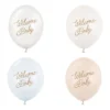 Ballon 30 cm, Welcome Baby, Blå Mix (50 Stk.)