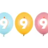 Ballon Med Tal 30 cm, 9, Mix (50 Stk.)