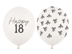 Ballon Med Tal 30 cm, 18, Pastel Off-Hvid (50 Stk.)