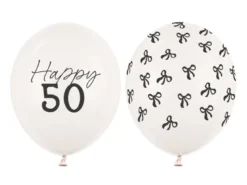 Ballon Med Tal 30 cm, 50, Pastel Off-Hvid (50 Stk.)