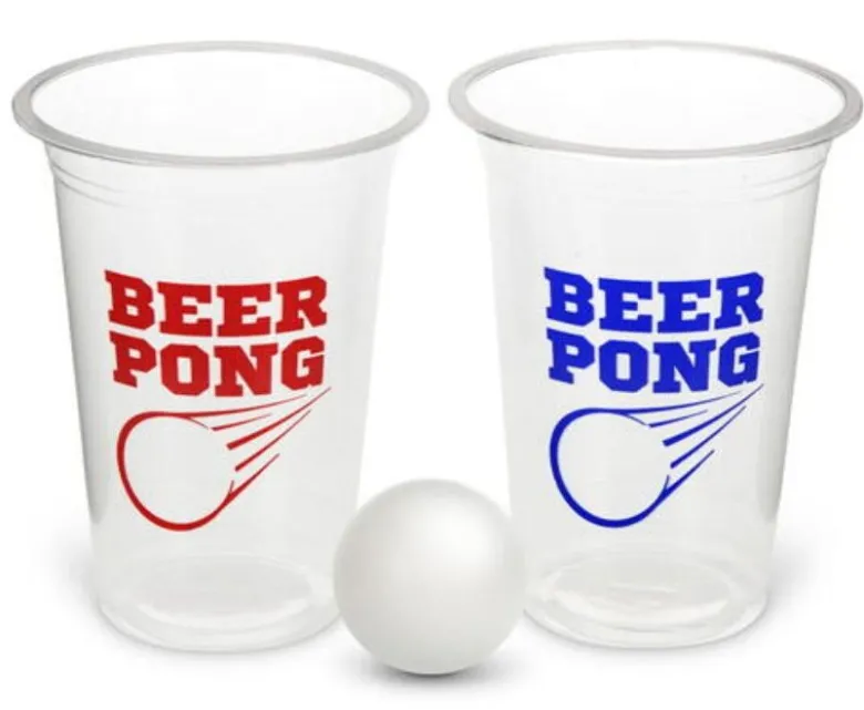 Beerpong Spil m/12 Kopper & 2 Bolde