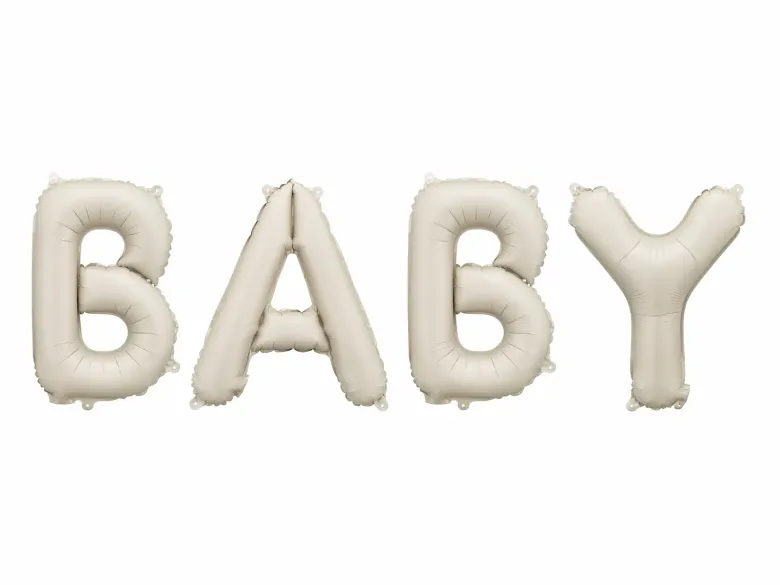 Beige "BABY" Ballon Sæt