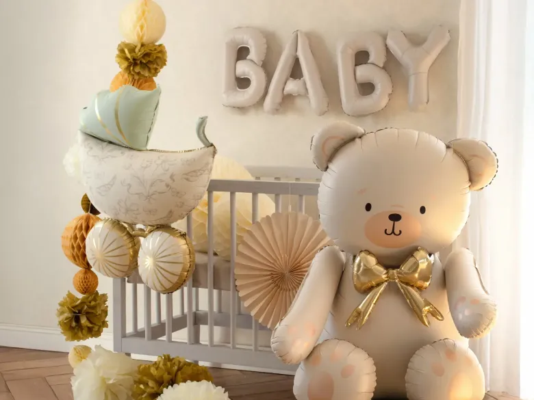 Beige "BABY" Ballon Sæt