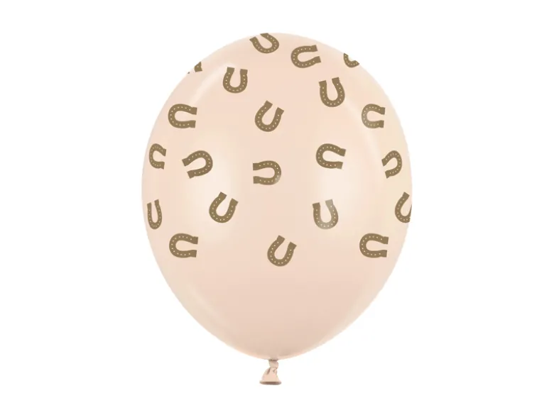 Beige Hestesko Balloner, 6 stk.