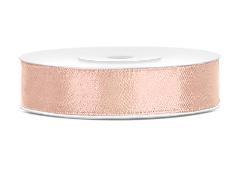 Beige Satinbånd "Light Peach", 12 mm