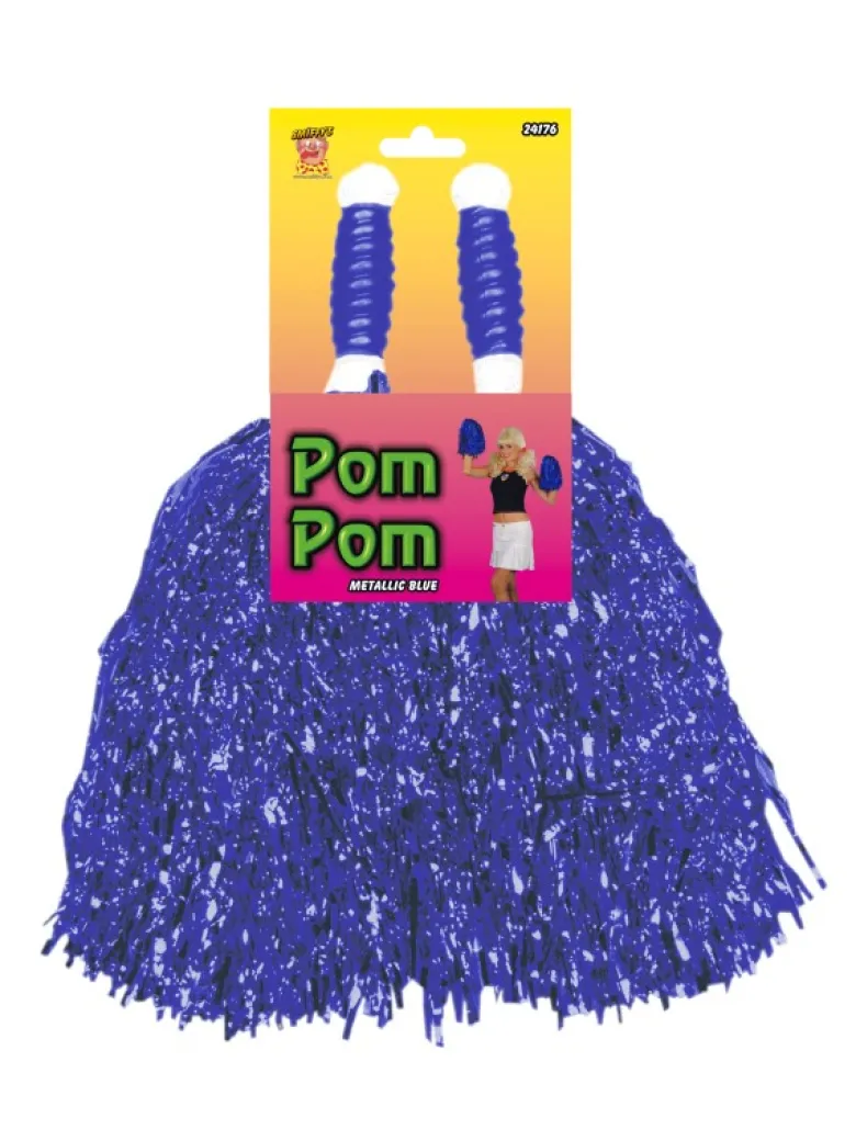 Blå Glitter Pompoms