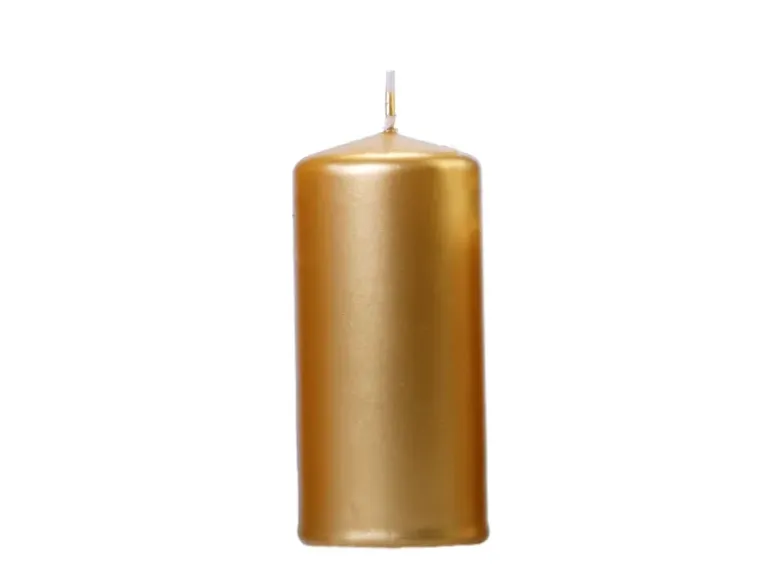 Bloklys Metallisk Guld, 12 x 6 cm