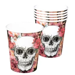 Blomstret Day of the Dead Kopper, 6 stk.