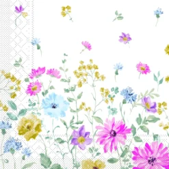 Blomstret Middagsservietter Papir, 100 stk.