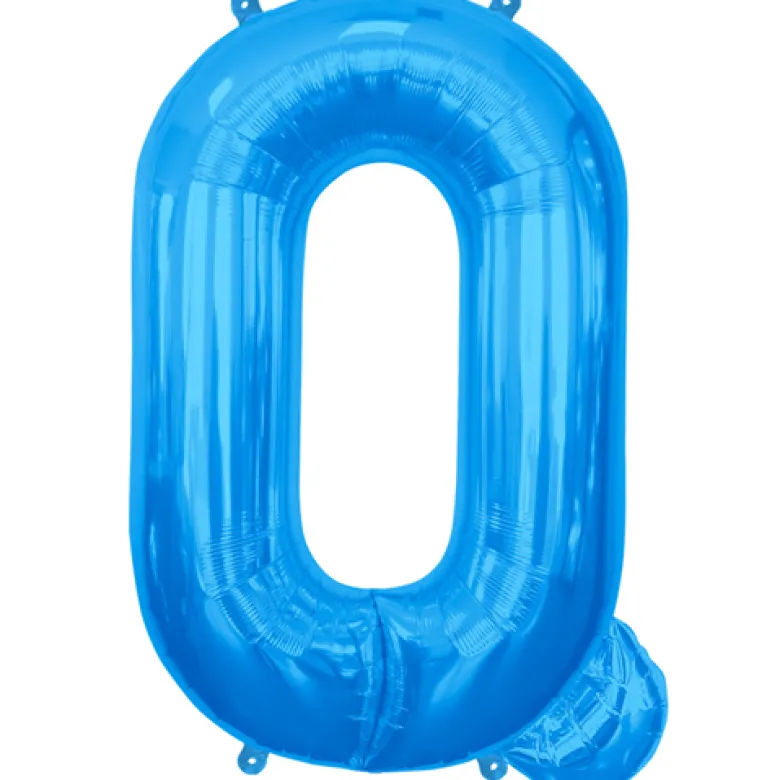 Blåt Folie Bogstav "Q"