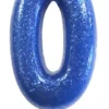 Blåt Tal Kagelys m/Glitter 6.5 cm - 0 Tal