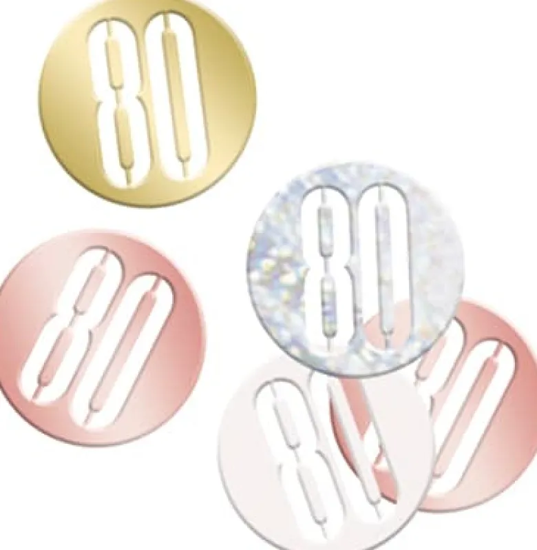 Bordkonfetti 80 År - Happy BDAY Rosegold Glitz
