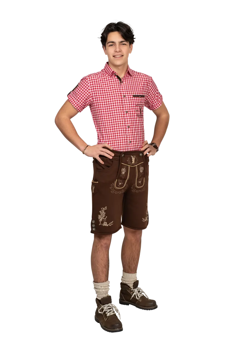 Brune Tyrolerbukser i Joggingstof (Isoli)