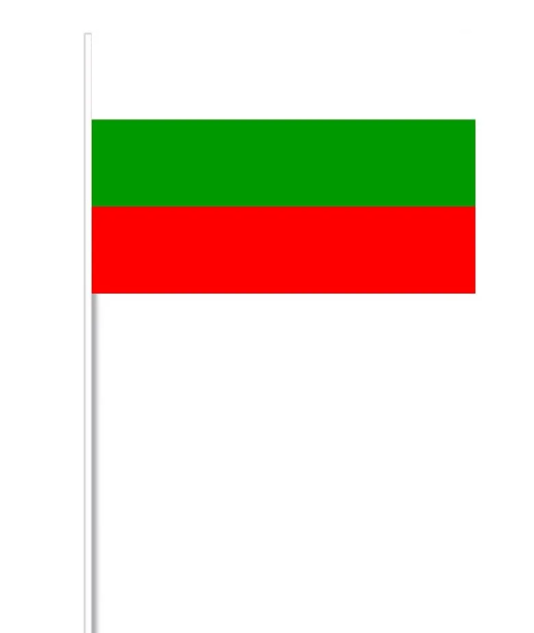 Bulgarsk Papirflag på Pind, 27 x 20 cm