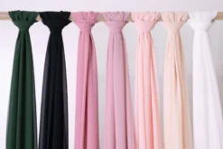 Chiffon Bordløber i Sort, 5 meter