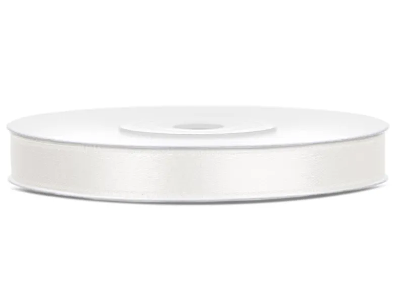Cremefarvet Satinbånd, 25M X 6mm