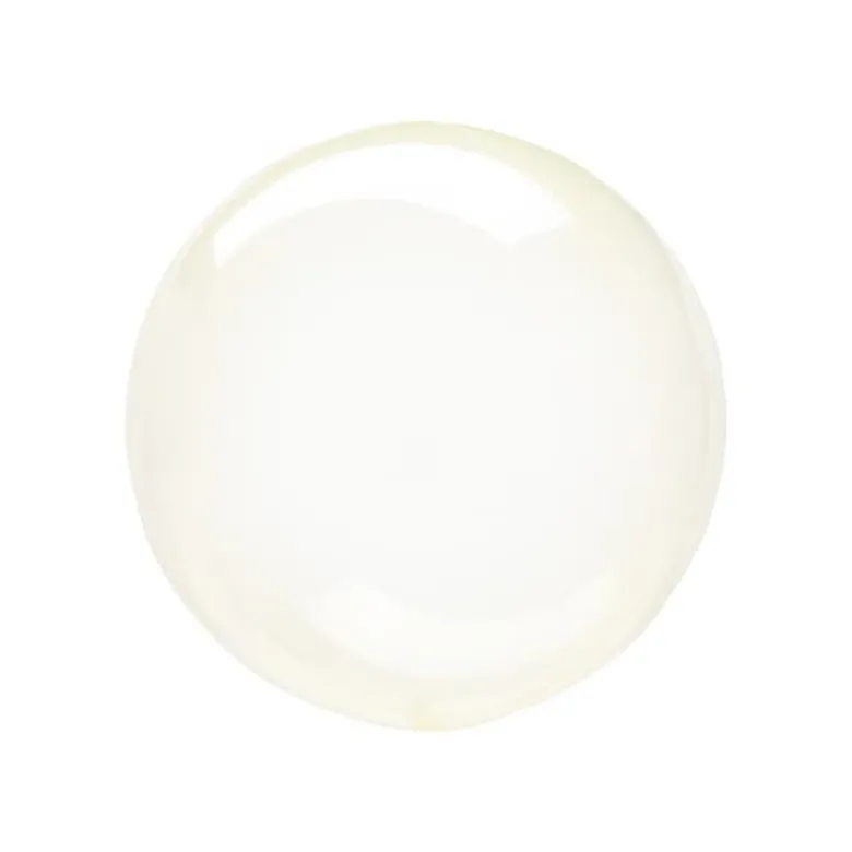 Crystal Clear Gul Kugle Ballon, 25 cm