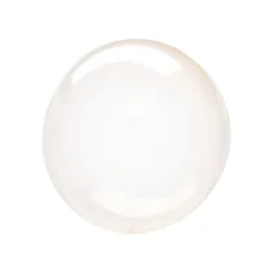 Crystal Clear Orange Kugle Ballon, 25 cm