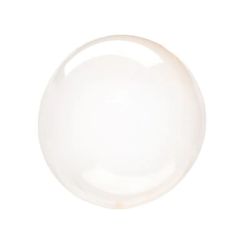 Crystal Clear Orange Kugle Ballon, 25 cm