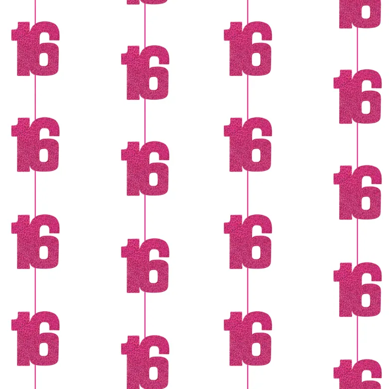 Dekosnore - Pink Glitz Fødselsdag, 16 År
