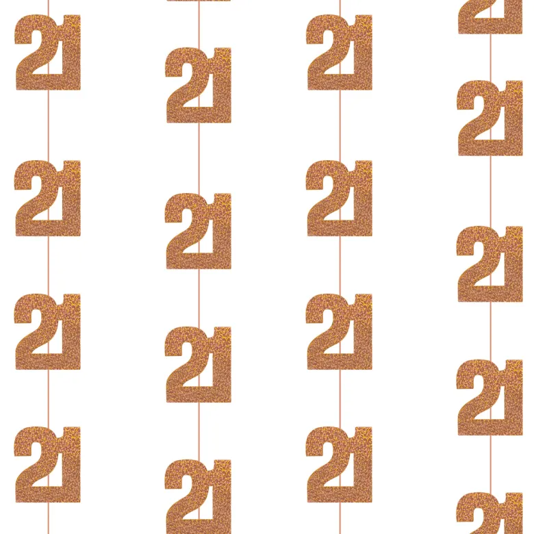 Dekosnore - Rosegold Glitz Fødselsdag, 21 År