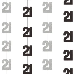 Dekosnore - Sort Glitz Fødselsdag, 21 År