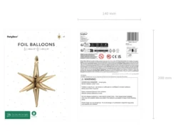 3D Folie Ballon Stjerne, 105 cm, Guld