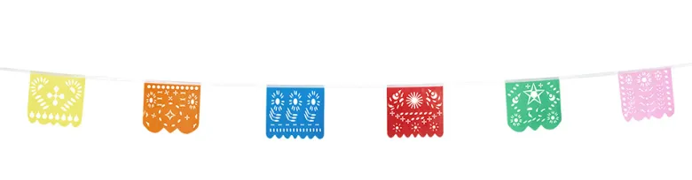 Farverig Mexicansk Guirlande m/Klassisk Udklip