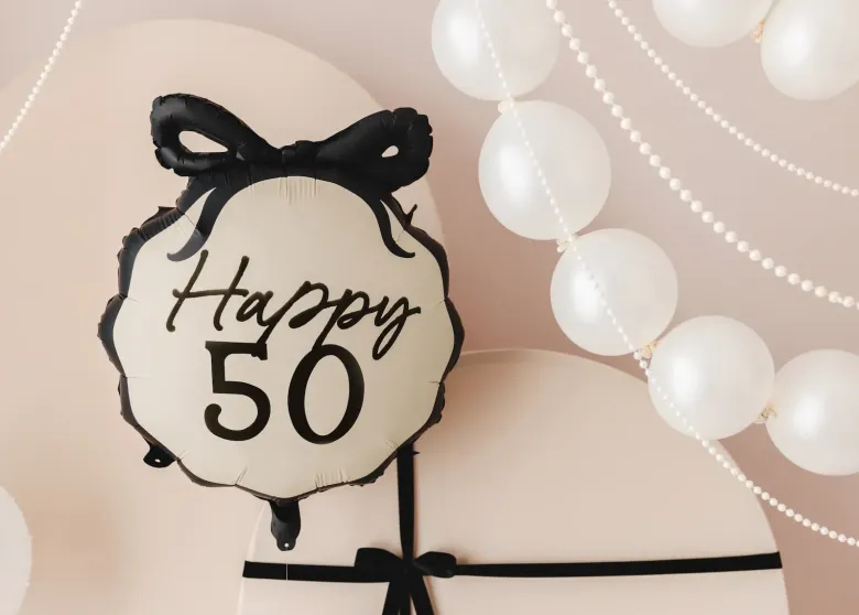 Fødselsdagsballon 50 År - Milestone Elegance
