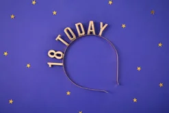 Fødselsdags Hårbøjle "18 TODAY" Metallic Guld