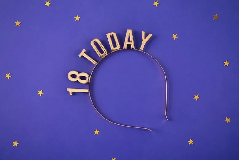 Fødselsdags Hårbøjle "18 TODAY" Metallic Guld