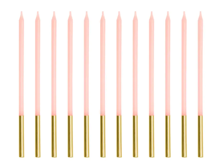 Fødselsdagslys, Pink, 14 cm (12 Stk.)