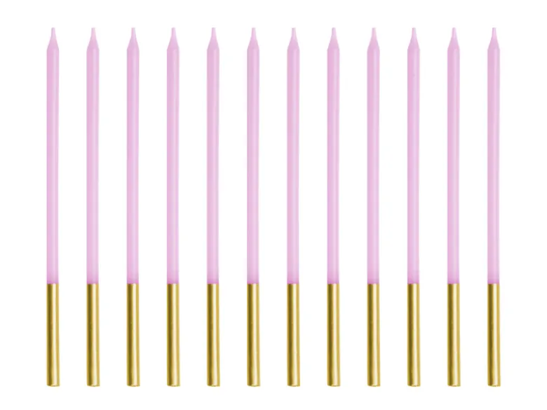 Fødselsdagslys, Violet, 14 cm (12 Stk.)
