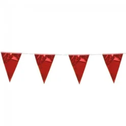 Flagguirlande, Metallic Rød Vimpler 10M