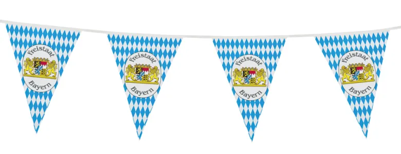 Flagguirlande 10M med Freistaat Bayern vimpel flag