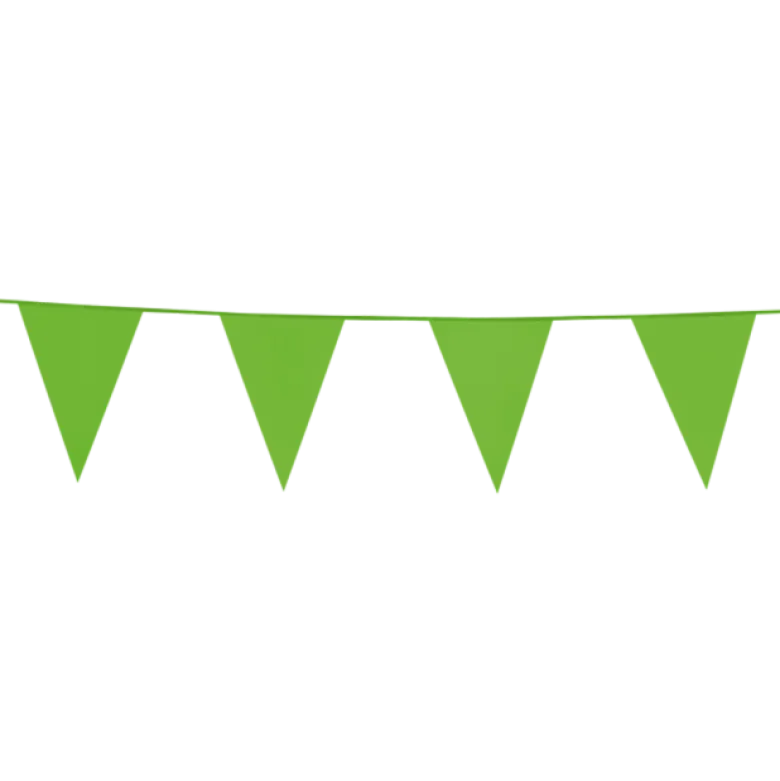 Flagguirlande 10M med grønne vimpel flag (30cm X 20cm)