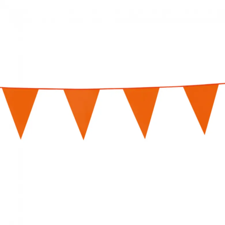 Flagguirlande 10M med orange vimpel flag (30cm X 20cm)