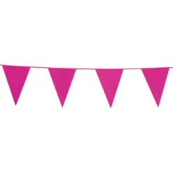 Flagguirlande 10M med Pink vimpel flag (30cm X 20cm)