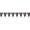 Flagguirlande 4M med Sparkling 80 År vimpel flag (sort & pink)