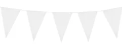 Flagguirlande 10M med store hvidevimpel flag (45cm X 30cm)