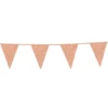 Flagguirlande m/Rosegold Glitter Vimpler 20x30cm, 6M