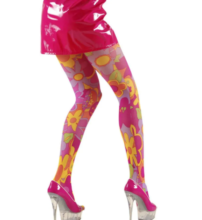 Flower Power strømpebukser, XL