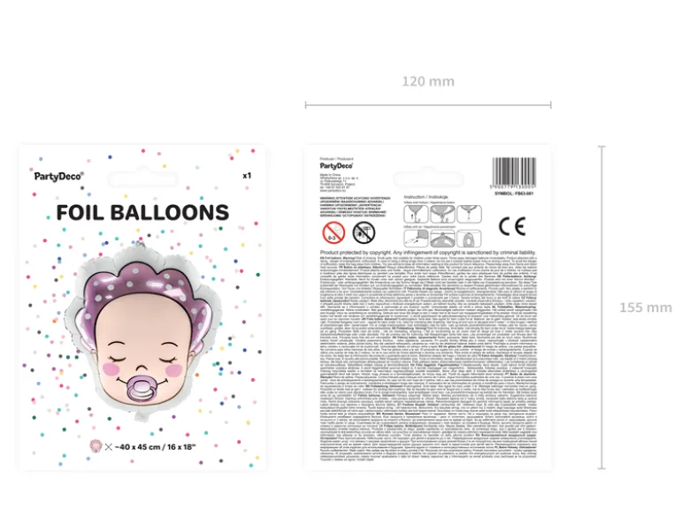Folie Ballon Baby - Girl, 40 X 45 cm, Mix